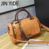 Retro PU Leather Tassel Crossbody Bag for Ladies