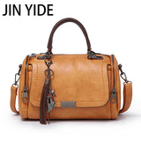 Retro PU Leather Tassel Crossbody Bag for Ladies