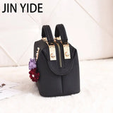 Embroidery Flower Shoulder Bag Women's Handbag PU Leather Messenger Bag