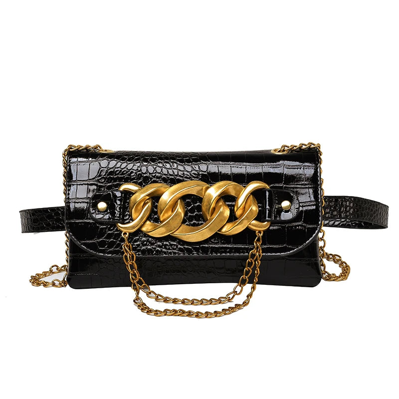 Mini Crossbody Bag Stone Pattern Belt Clutch