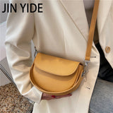 Small Saddle Crossbody Bags Short Handle Semicircular Ladies Handbags