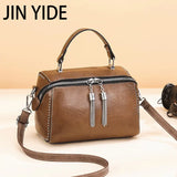Rivet Leather Handbag Multicolor Crossbody Bag for Ladies