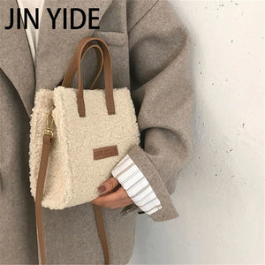 Women Winter Shoulder Bag Wool Warm Soft Autumn Ins Square Cross-body