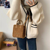 Women Winter Shoulder Bag Wool Warm Soft Autumn Ins Square Cross-body
