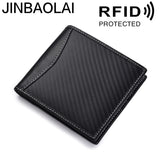 Carbon Fiber Leather Men's Wallet RFID Anti-Magnetic Multi-Card