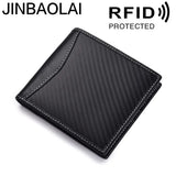 Carbon Fiber Leather Men's Wallet RFID Anti-Magnetic Multi-Card