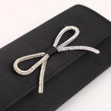 Rhinestone Shoulder Bag Chain Flap Bag Solid Satin Crossbody Handbag Lady