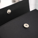 Rhinestone Shoulder Bag Chain Flap Bag Solid Satin Crossbody Handbag Lady