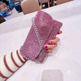 Rhinestones Mini Clutch Wallet Chain Evening Shoulder Bag