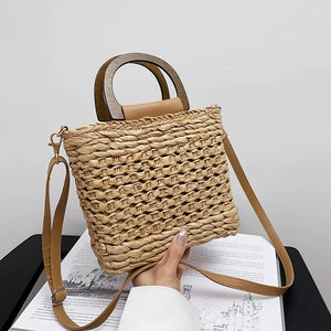 JIOMAY Straw Bags Summer Women Tote Bags Handbags Purse Beach Shoulder Bag