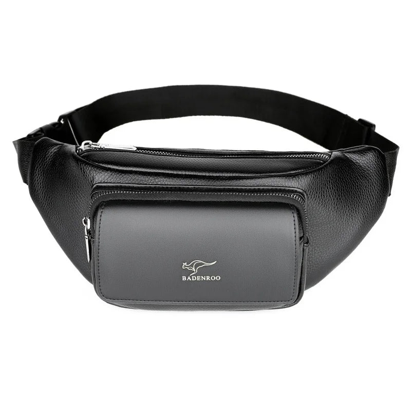 JNKET Men's PU Leather Waist Bag Shoulder Bag Messenger Bags