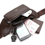 JNKET Men's PU Leather Waist Bag Shoulder Bag Messenger Bags
