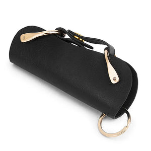 JNKET Unisex Cow Leather Key Bag Large Capacity Key Case Waist Hanging Key Bag