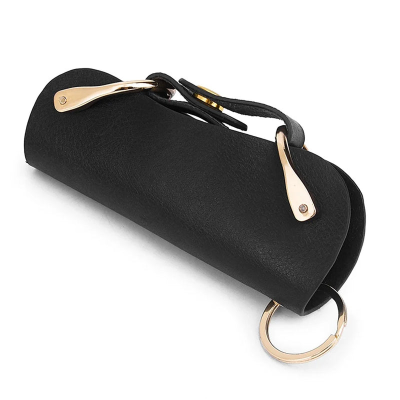 JNKET Unisex Cow Leather Key Bag Large Capacity Key Case Waist Hanging Key Bag