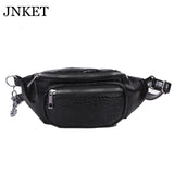JNKET Women's PU Leather Waist Pack Casual Chest Bag Crossbody Bags Bum Bag