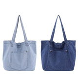 JNKET Denim Tote Bag Handbag Casual Shoulder Bag