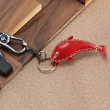 Leather Dolphin Keychain for Car Home Decor