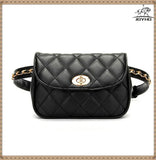 JOYHO Leather Waist Bag Women Fanny Chest Bag Pack Femal Plaid Belt Bags