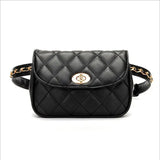 JOYHO Leather Waist Bag Women Fanny Chest Bag Pack Femal Plaid Belt Bags