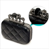 Vintage Plaid Skull Ring Evening Clutch Bag