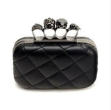 Vintage Plaid Skull Ring Evening Clutch Bag