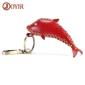 Leather Dolphin Keychain for Women Men Car Key Ring Keychain Vintage Key Holder