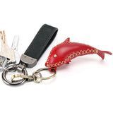 Leather Dolphin Keychain for Women Men Car Key Ring Keychain Vintage Key Holder
