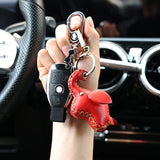 Leather Elephant Keychain Animal Car Key Ring Pendants Ornament