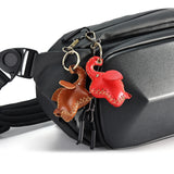 Leather Elephant Keychain Animal Car Key Ring Pendants Ornament