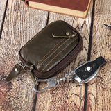 Leather Key Wallet Man Housekeeper Keys Organizer Car Key Holder Zipper
