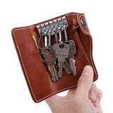 Men's Leather Key Wallet Key Holder Organizer Keychain Purse Keys Case Pouch