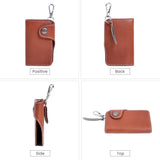 Men's Leather Key Wallet Key Holder Organizer Keychain Purse Keys Case Pouch