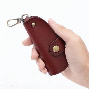 Vintage Leather Key Wallet Men Organizer Keychain