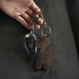 Leather Keychain Men Women Car Key Keyrings Gift