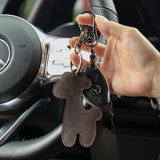 Leather Keychain Men Women Car Key Keyrings Gift