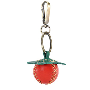 Leather Strawberry Keychain for Women Girls Key Ring Gift
