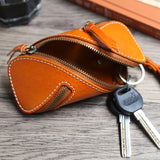 Cow Leather Bag Car Key Wallets Holder Keychain Key Case Keys Pouch