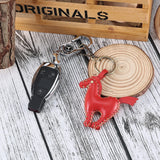 Cowhide Leather Pony Keychain Bag Ornament Key Ring Holder