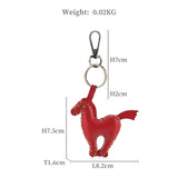 Cowhide Leather Pony Keychain Bag Ornament Key Ring Holder