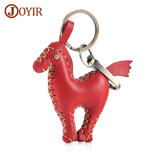Cowhide Leather Pony Keychain Bag Ornament Key Ring Holder