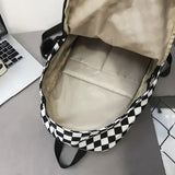 Girls Plaid Backpack Waterproof Shoulder Bag Women Laptop Travel Rucksack