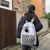 Girls Plaid Backpack Waterproof Shoulder Bag Women Laptop Travel Rucksack