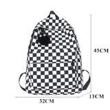 Girls Plaid Backpack Waterproof Shoulder Bag Women Laptop Travel Rucksack