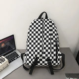 Girls Plaid Backpack Waterproof Shoulder Bag Women Laptop Travel Rucksack