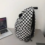Girls Plaid Backpack Waterproof Shoulder Bag Women Laptop Travel Rucksack