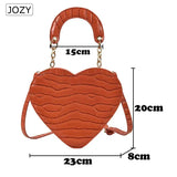 Stone Pattern Heart Tote Bag PU Leather Crossbody Bag