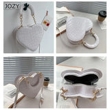 Stone Pattern Heart Tote Bag PU Leather Crossbody Bag
