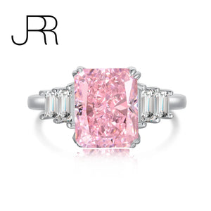 925 Silver Lab Sapphire Diamond Baguette Wedding Engagement Ring