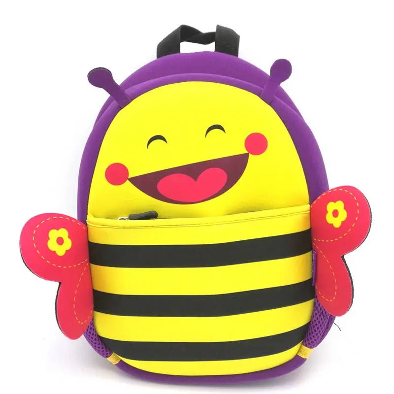 3D Animal Bee Backpack Neoprene Kids School Bags For Girls Boys