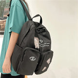 Double Pocket Women Backpack Student Shoulder Bag For Teenage Girls